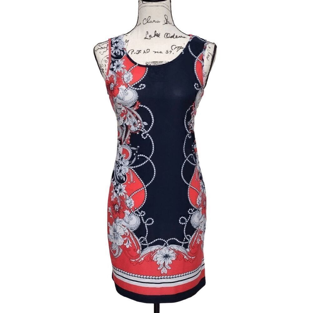 MLLE GABRIELLE Sleeveless Multicolor Floral Print Dress SIZE PS